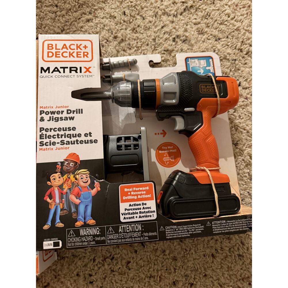Black + Decker Junior Toy Tool Lot Power Drill, Jigsaw & 16pc Tool Set
